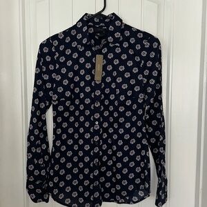 J Crew Long Sleeve Light Weight Flower Print
Button Down Shirt